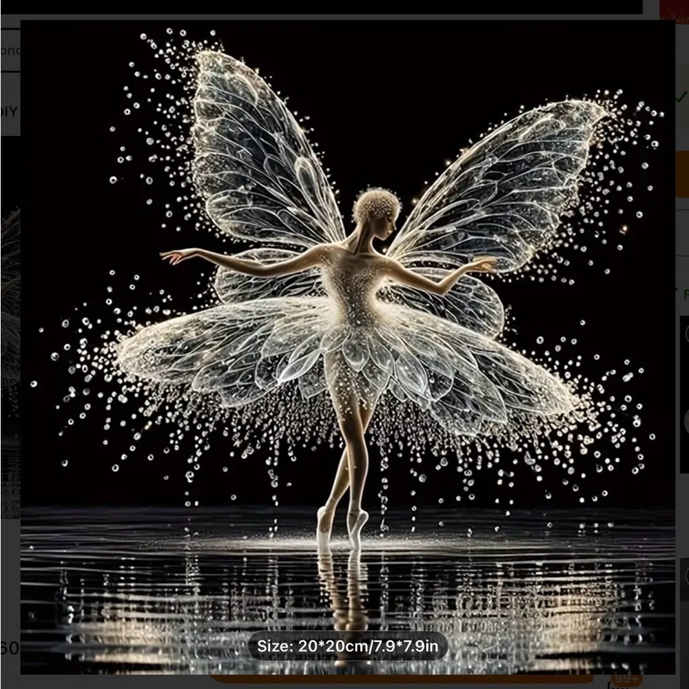 NWT BALLET FAIRY DIAMOND ART KIT SIZE 7.8” x 7.8”. GREAT GIFT IDEA